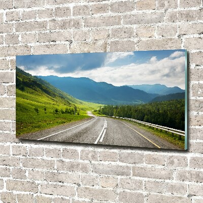 Foto obraz szkło hartowane Droga w górach