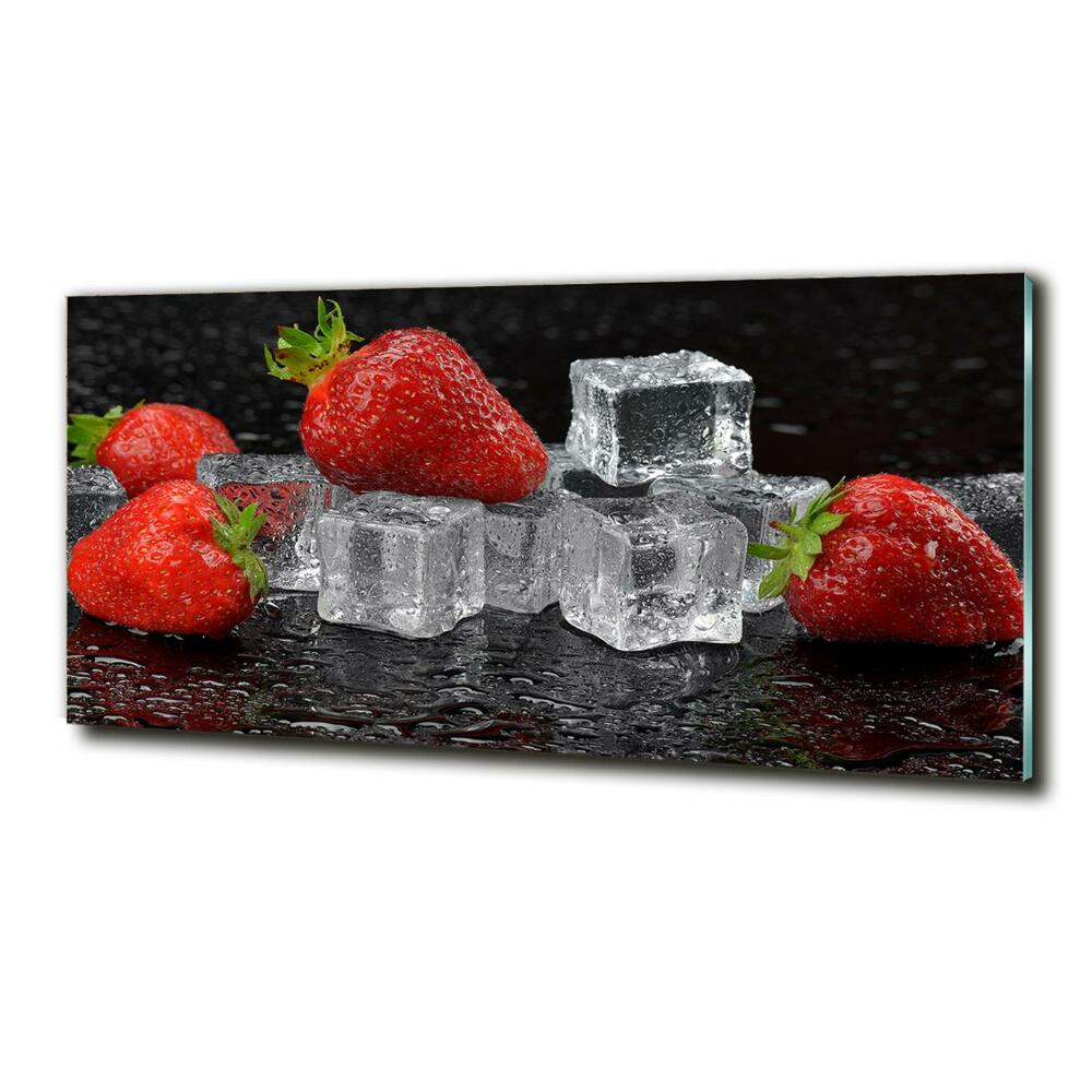 Foto-obraz szklany Truskawki z lodem