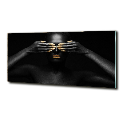 Foto obraz szklany Kobieta w czerni