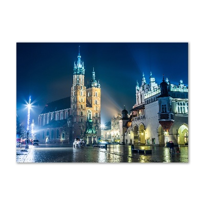 Foto obraz szkło hartowane Kraków nocą