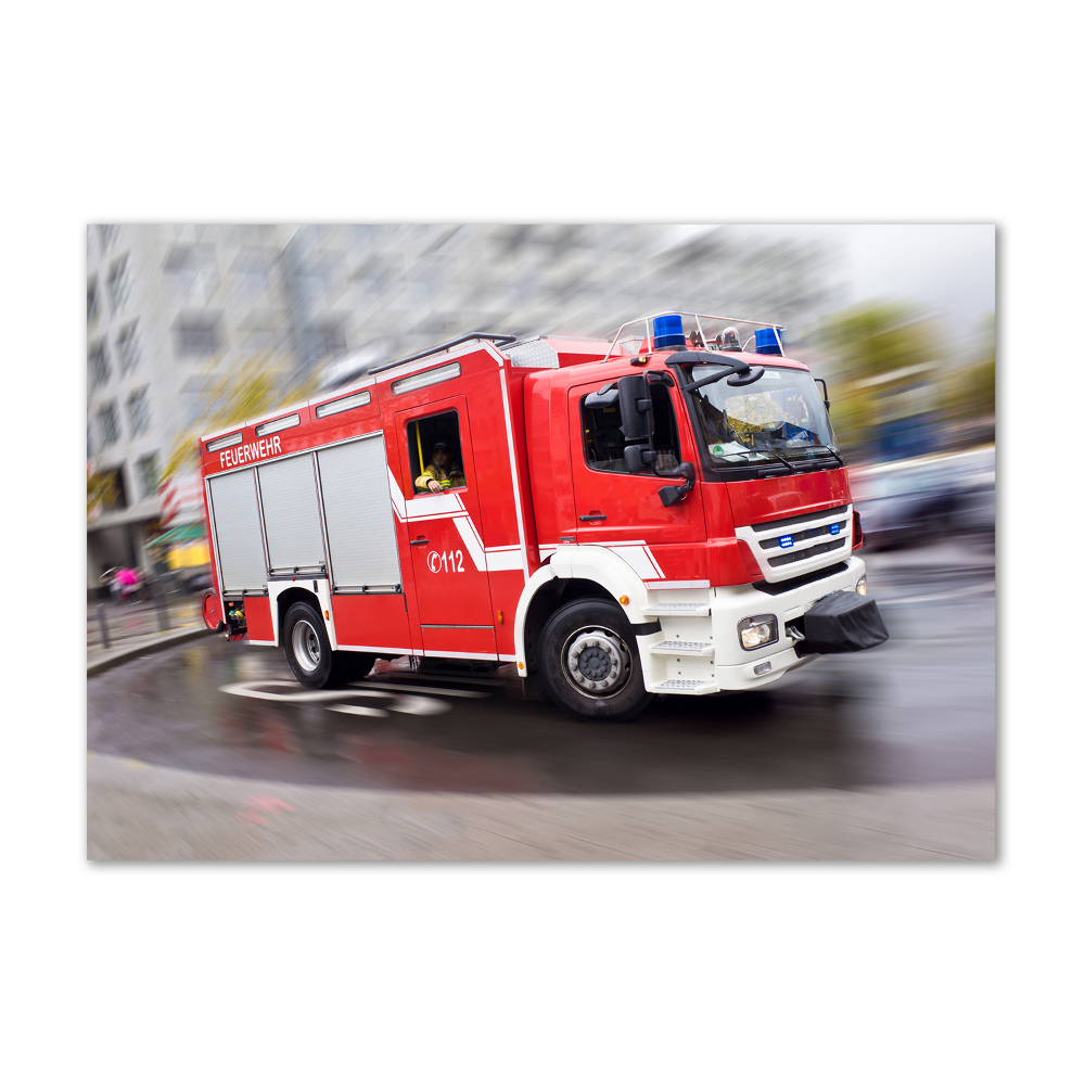 Foto obraz szkło hartowane Wóz strażacki