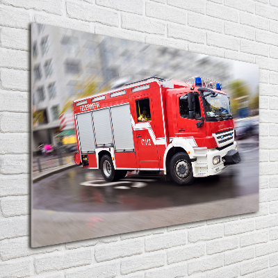 Foto obraz szkło hartowane Wóz strażacki