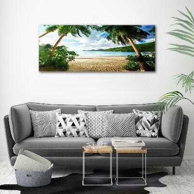 Foto obraz szkło hartowane Palmy na plaży