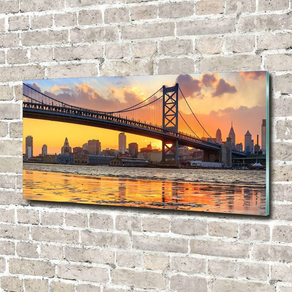 Fotoobraz na ścianę szklany Most Filadelfia