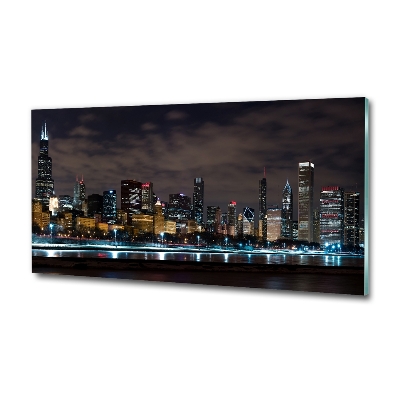Foto obraz szkło hartowane Chicago nocą