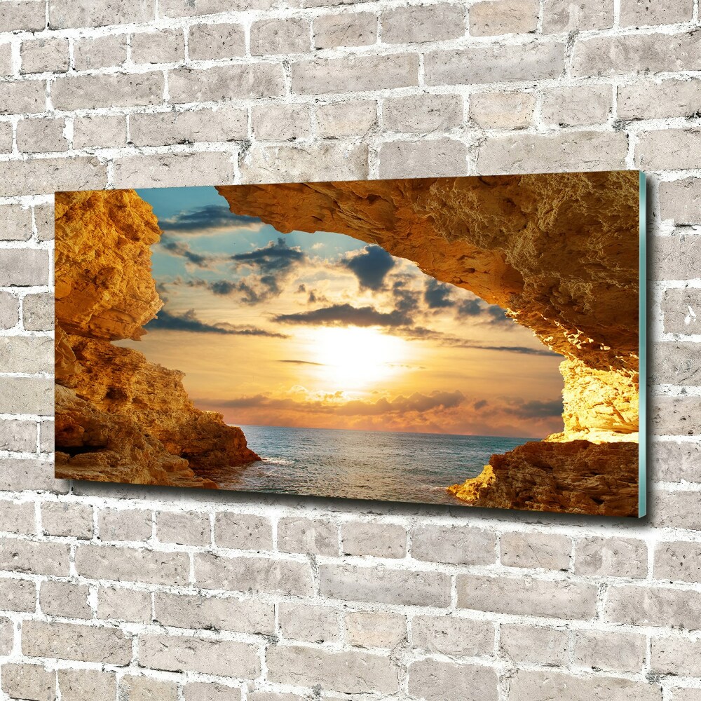 Foto obraz szklany Grota nad morzem