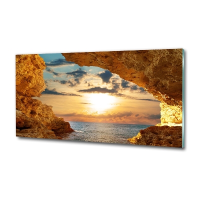 Foto obraz szklany Grota nad morzem
