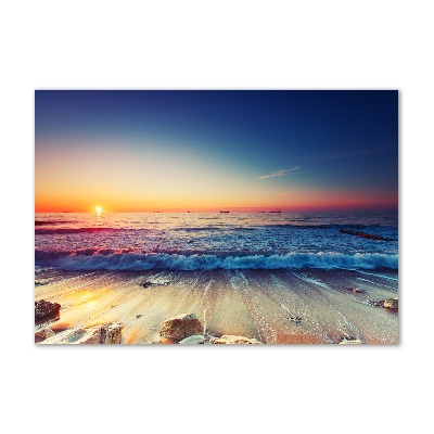 Foto obraz szklany Wschód słońca morze