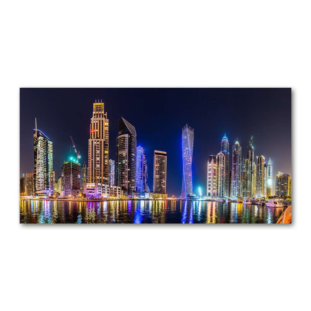 Foto obraz szkło hartowane Dubaj nocą