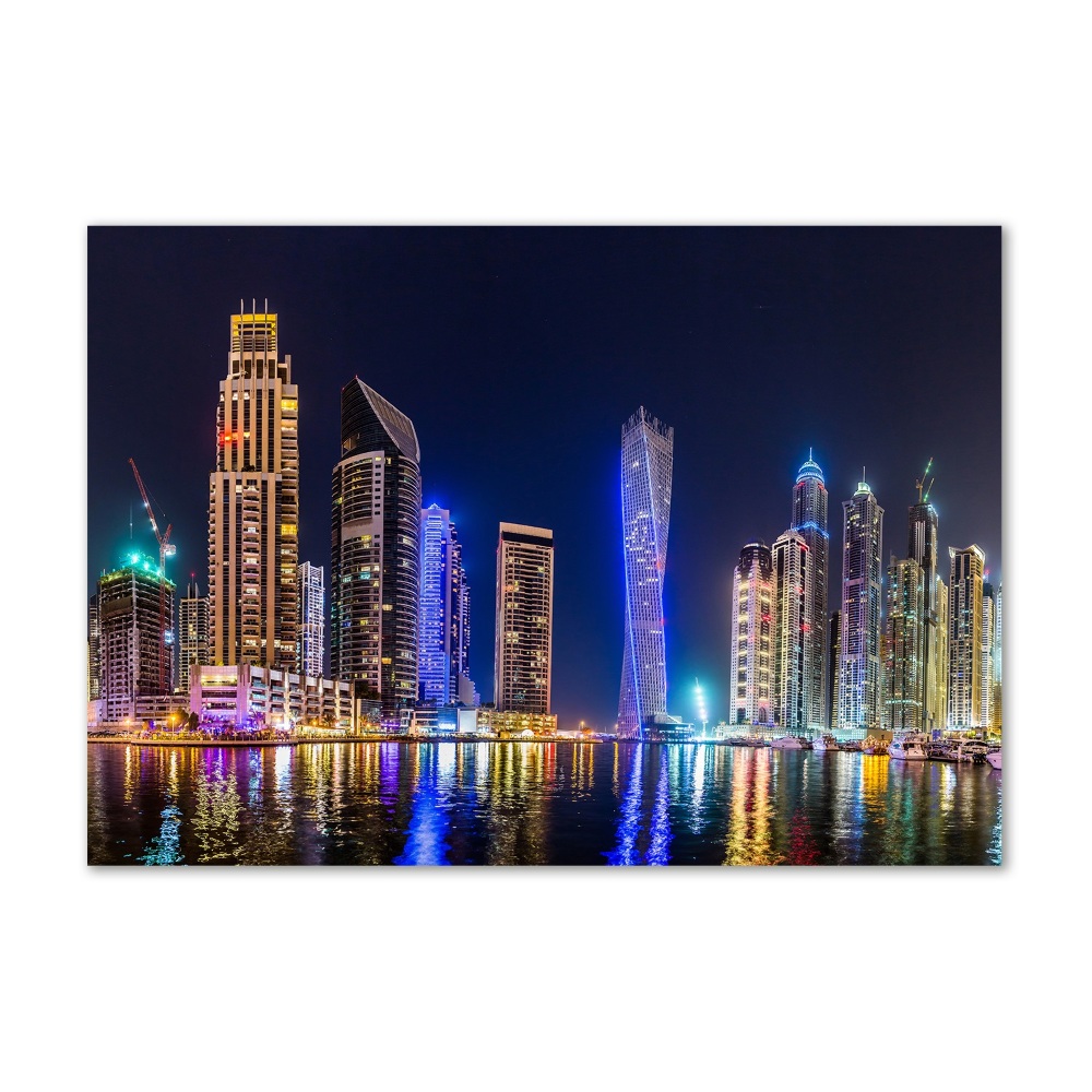 Foto obraz szkło hartowane Dubaj nocą