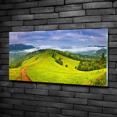 Fotoobraz na ścianę szklany Zielone wzgórza