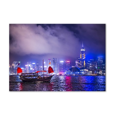Foto obraz szkło hartowane Hong kong nocą