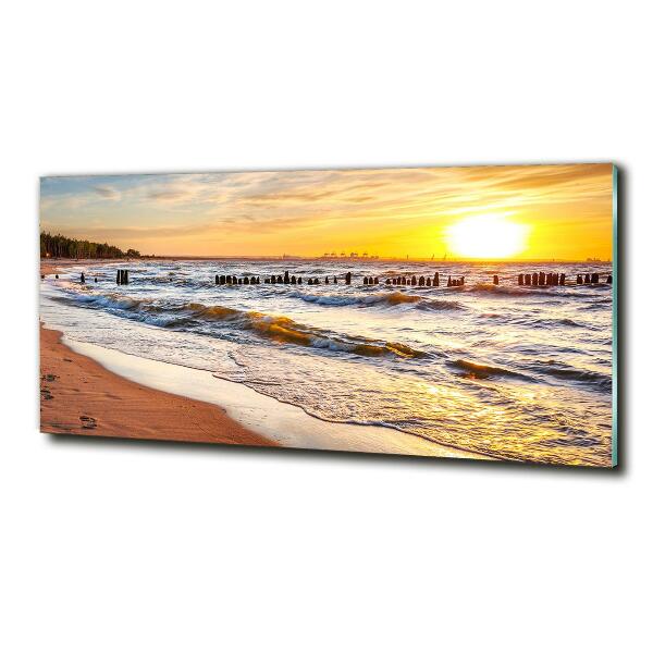 Foto obraz szklany Zachód słońca plaża