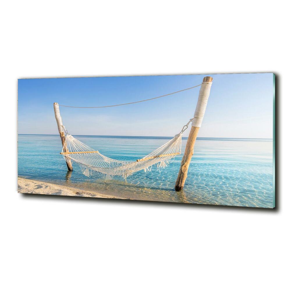 Foto obraz szklany Hamak nad morzem