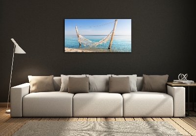Foto obraz szklany Hamak nad morzem