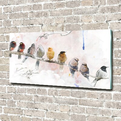 Fotoobraz na ścianę szklany Ptaki na gałęzi