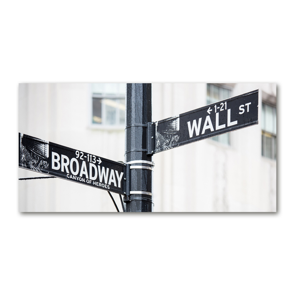 Foto obraz szklany Wall street znak