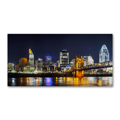 Fotoobraz na ścianę szklany Rzeka Ohio nocą