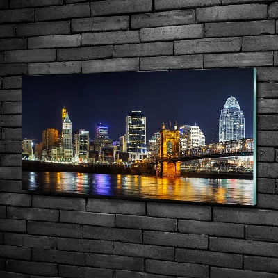 Fotoobraz na ścianę szklany Rzeka Ohio nocą