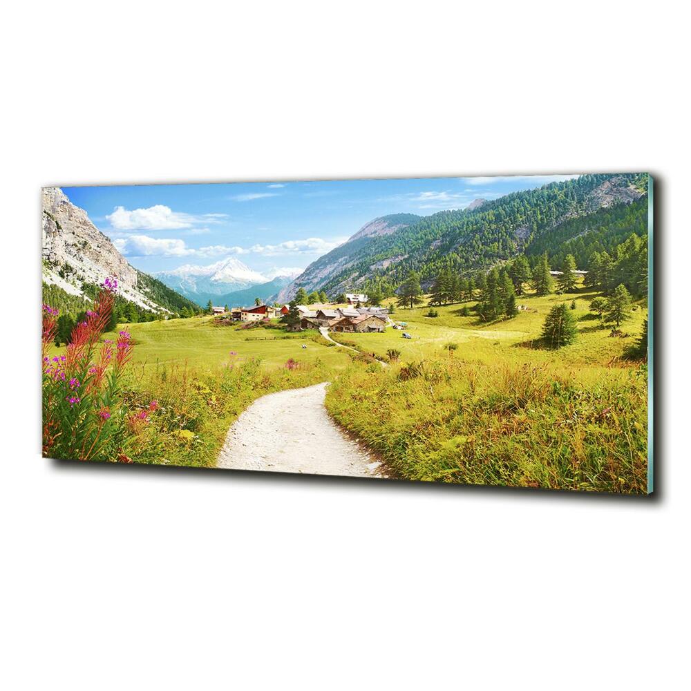 Foto obraz szklany Pastwisko w Alpach