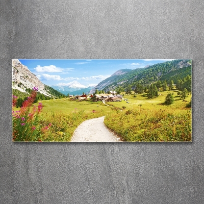 Foto obraz szklany Pastwisko w Alpach