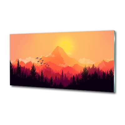 Foto obraz szkło hartowane Górski pejzaż