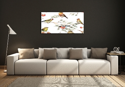 Foto-obraz szklany Leśne ptaki rośliny