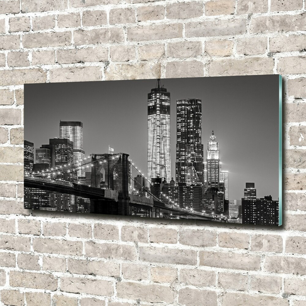 Foto obraz szkło hartowane Manhattan nocą