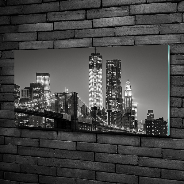 Foto obraz szkło hartowane Manhattan nocą