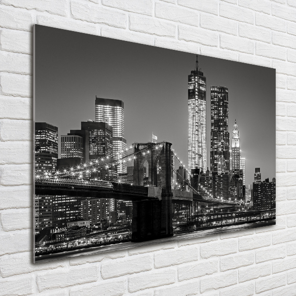 Foto obraz szkło hartowane Manhattan nocą
