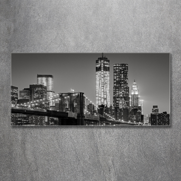 Foto obraz szkło hartowane Manhattan nocą