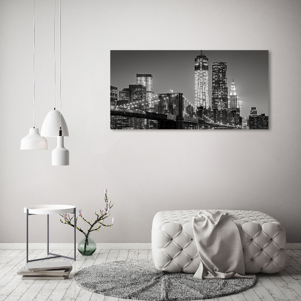 Foto obraz szkło hartowane Manhattan nocą