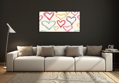 Foto obraz szkło hartowane Kolorowe serca