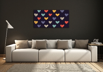Foto-obraz szkło hartowane Kolorowe serca