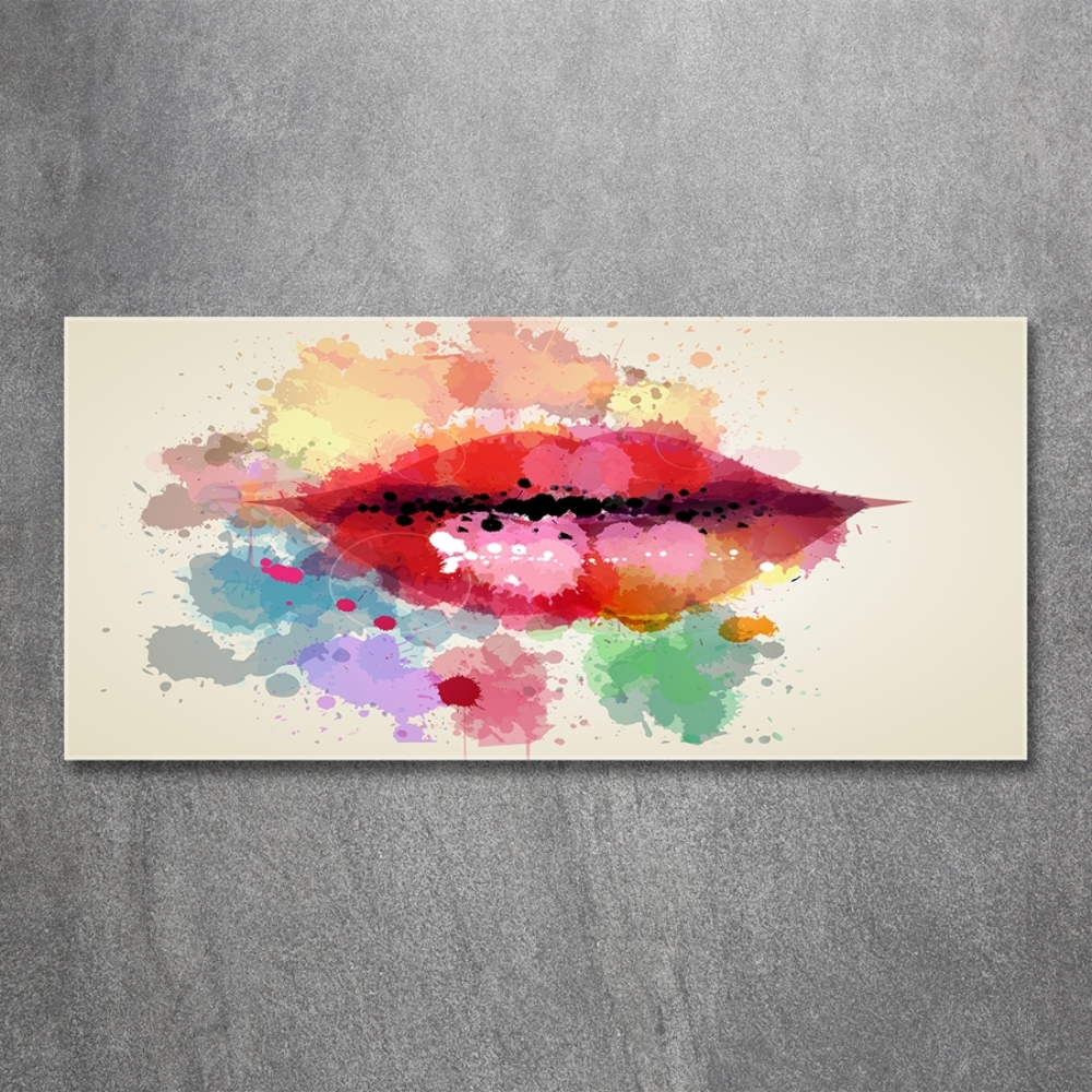 Foto obraz szkło hartowane Kolorowe usta