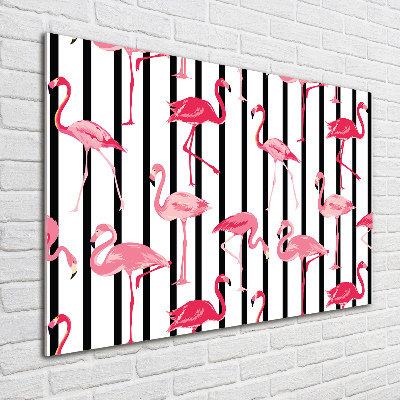 Foto-obraz szkło hartowane Flamingi paski
