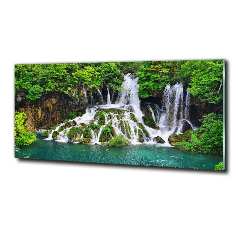 Foto obraz szklany Wodospad w górach