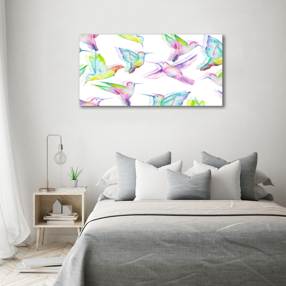 Fotoobraz na ścianę szkło hartowane Kolibry
