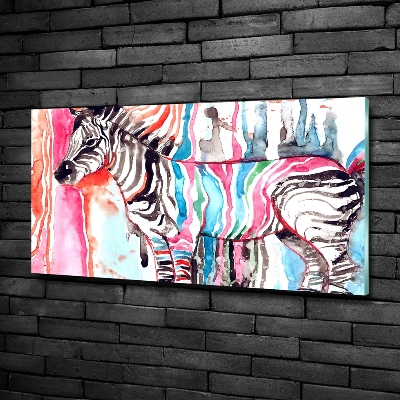 Foto obraz szkło hartowane Kolorowa zebra