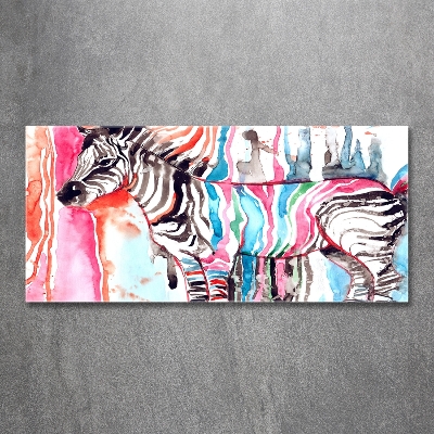 Foto obraz szkło hartowane Kolorowa zebra