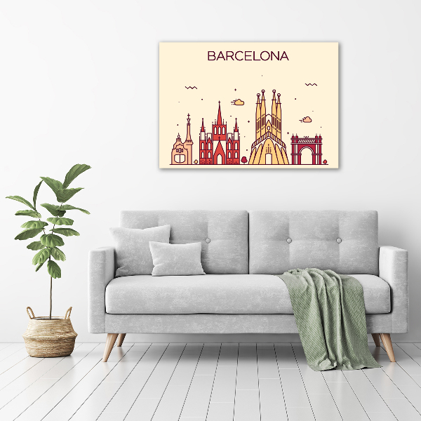 Fotoobraz na ścianę szklany Napis Barcelona