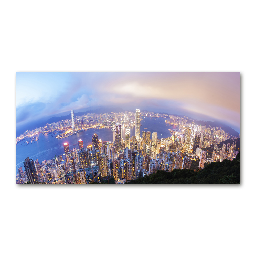Foto obraz szklany Hongkong panorama