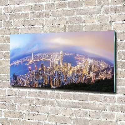 Foto obraz szklany Hongkong panorama