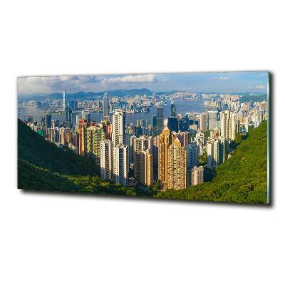 Foto obraz szklany Hongkong panorama