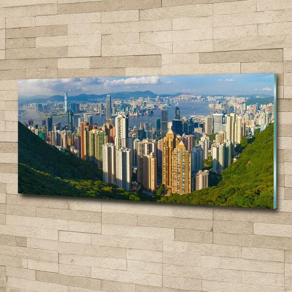 Foto obraz szklany Hongkong panorama