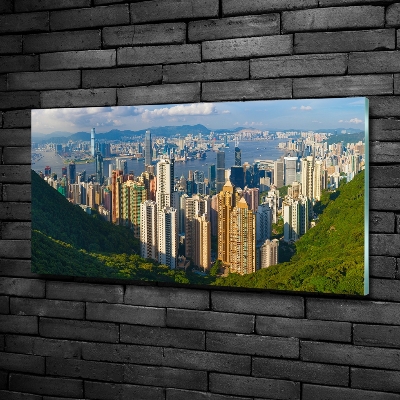 Foto obraz szklany Hongkong panorama