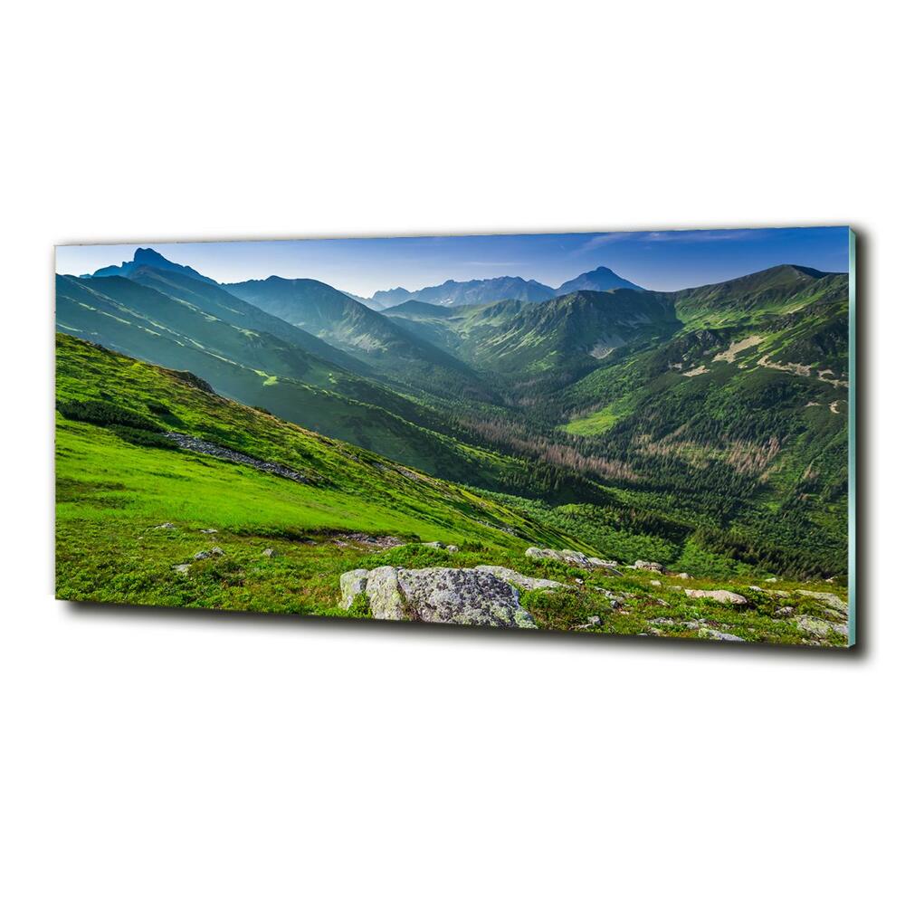 Foto obraz szkło hartowane Świt w górach