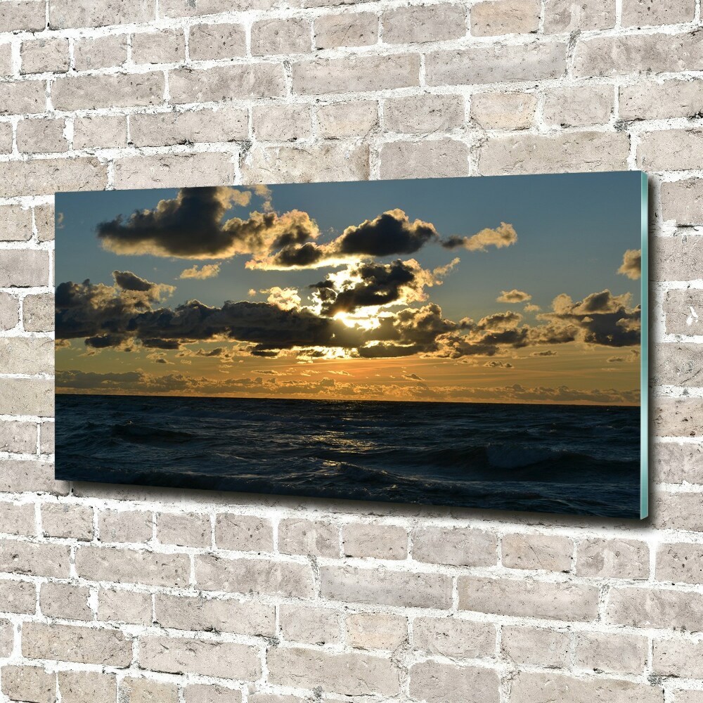 Foto obraz szklany Zachód nad morzem