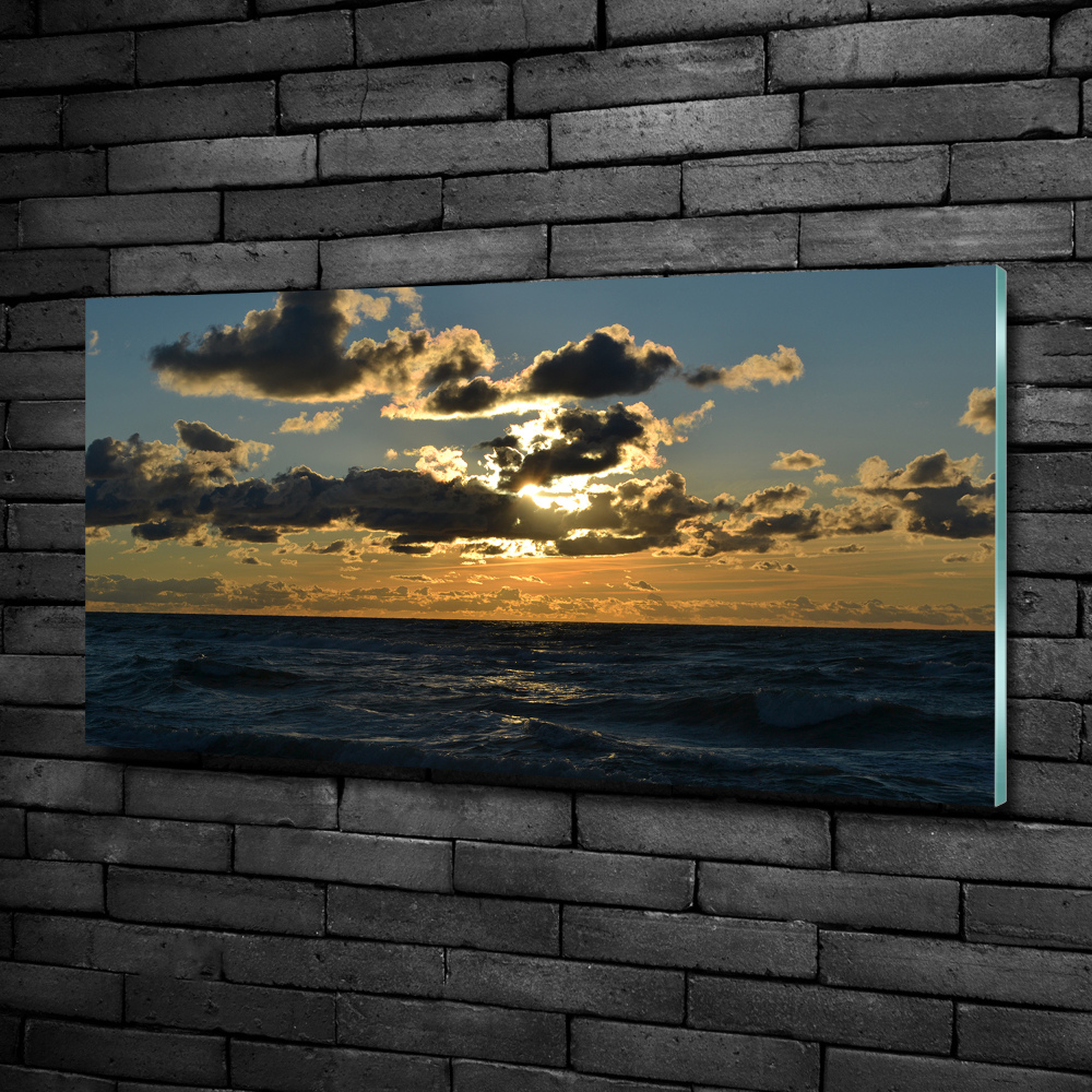 Foto obraz szklany Zachód nad morzem