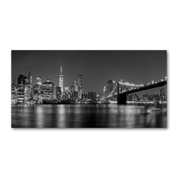 Foto obraz szkło hartowane Manhattan nocą